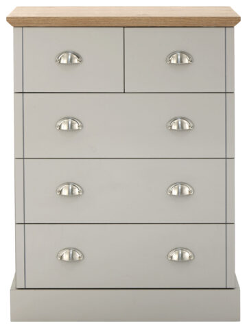 Oban Grey 2 Over 3 Chest of Drawers | Chrome Handles