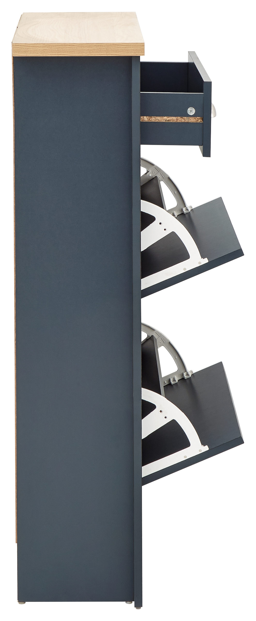 Fife Slate Blue 2 Door 1 Drawer Shoe Slate Blue Self