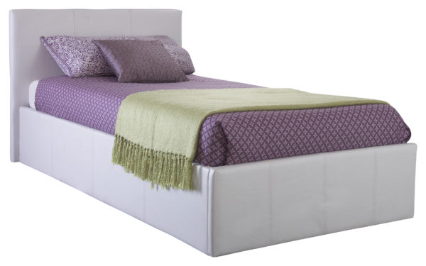 Marikina Side Lift Ottoman Single Bed | White