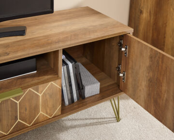 Kentwood Mango Wood 2 Door 1 Drawer TV Unit 116cm