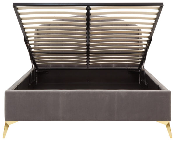 Haikou Double End Lift Ottoman Bed | Grey