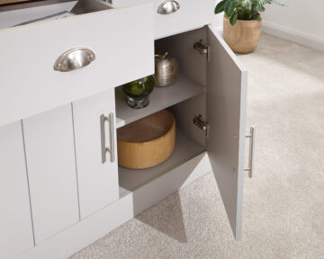Oban Grey 2 Door Compact Sideboard with Drawers