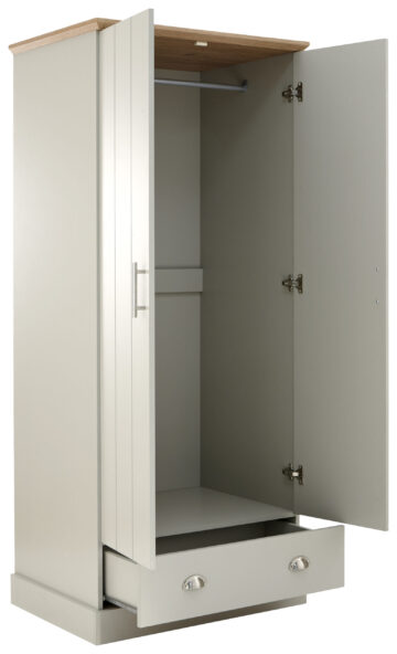 Oban Grey 2 Door Wardrobe with Drawer