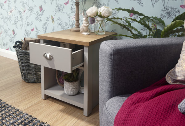 Fife Grey Lamp Table | Grey | Bedside Table | Self Assembly