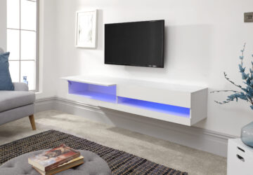 Lugo White Wall TV Unit 150cm | LED