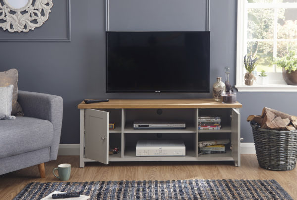 Fife Grey Large TV Cabinet | Grey | Self Assembly