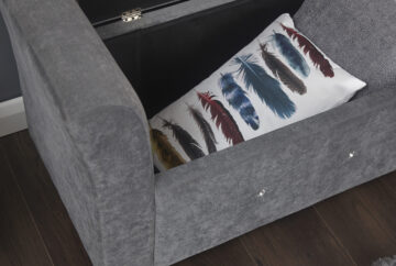 Roma Grey Chenille Diamante Window Seat