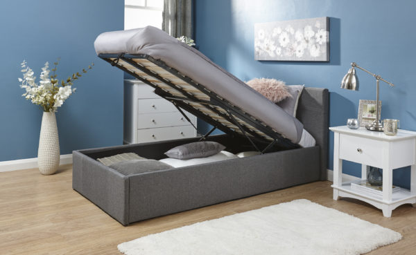 Marikina End Lift Ottoman Single Bed | Grey