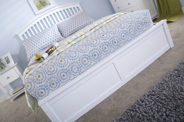 Reus Wooden King Size Ottoman Bed  | White