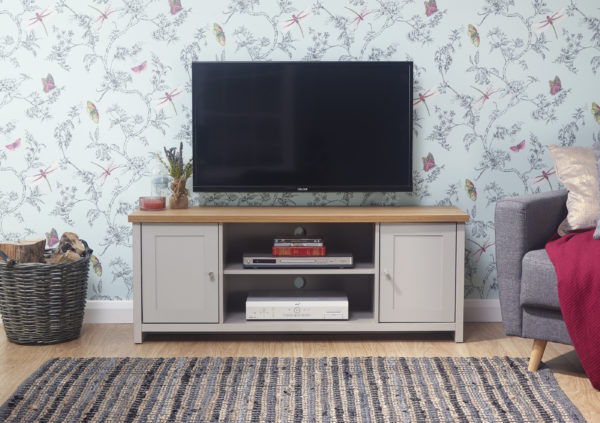 Fife Grey Large TV Cabinet | Grey | Self Assembly