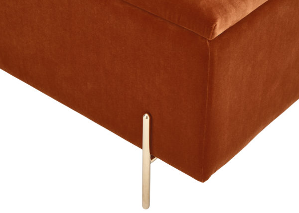 Miley Ottoman Storage Bench | Russet | Self Assembly - Orange