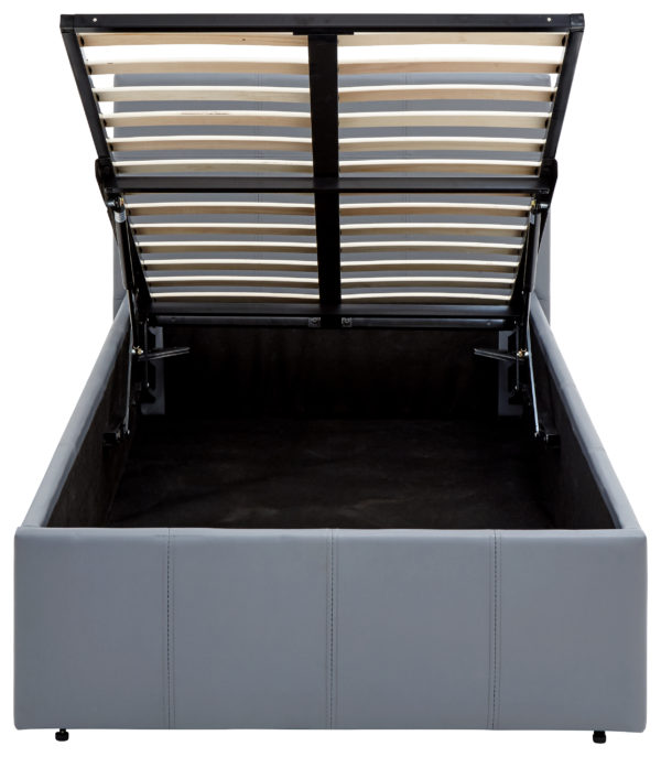 Marikina End Lift Ottoman Single Bed | Grey PU