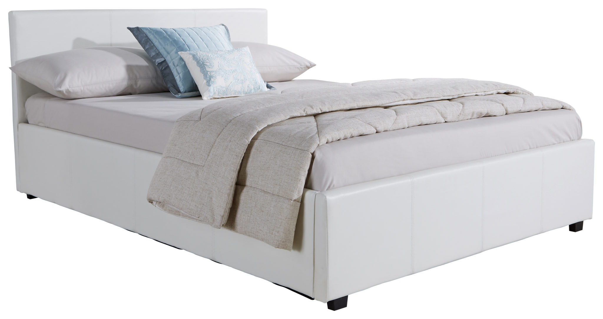 Marikina Side Lift Ottoman Small Double Bed White Oak World