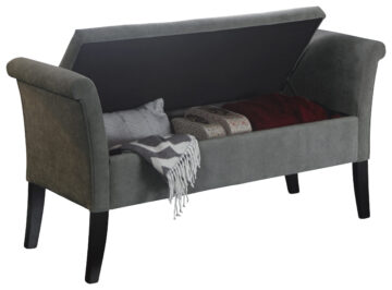 Penza Grey Chenille Window Seat