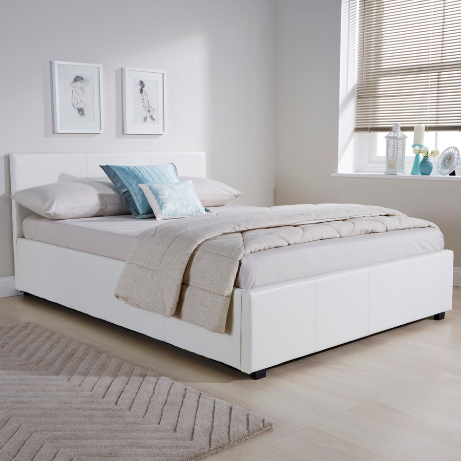 Marikina Side Lift Ottoman Single Bed White Oak World