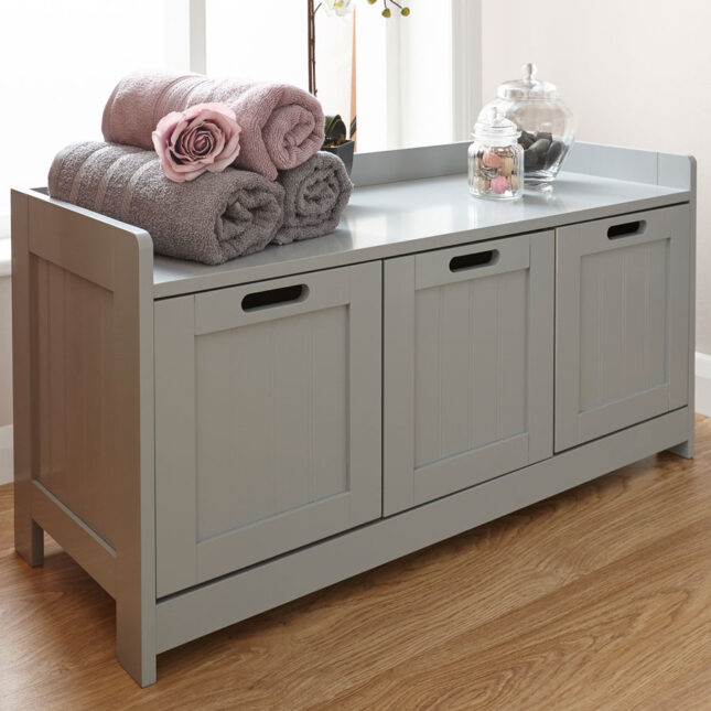 Skala Grey 3 Door Storage Unit | Oak World