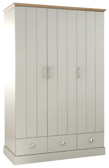 Oban 3 Door 3 Drawer Wardrobe | Grey | Clearance