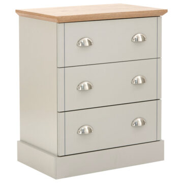 Oban 3 Drawer Chest | Grey | Self Assembly