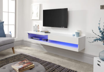Lugo White Wall TV Unit 150cm | LED