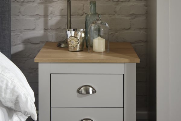 Fife Grey 4 Piece Bedroom Furniture Set Wardrobe Chest & Bedsides | Grey | Clearance