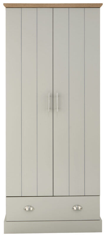 Oban Grey 2 Door Wardrobe with Drawer