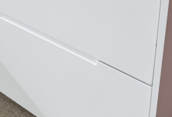 Narrow High Gloss 2 Tier Shoe Cabinet | White | Self Assembly