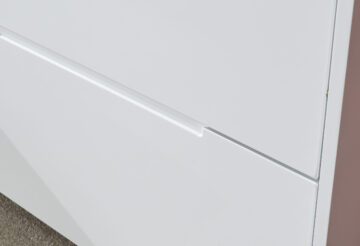 Narrow White High Gloss 2 Tier Shoe Cabinet