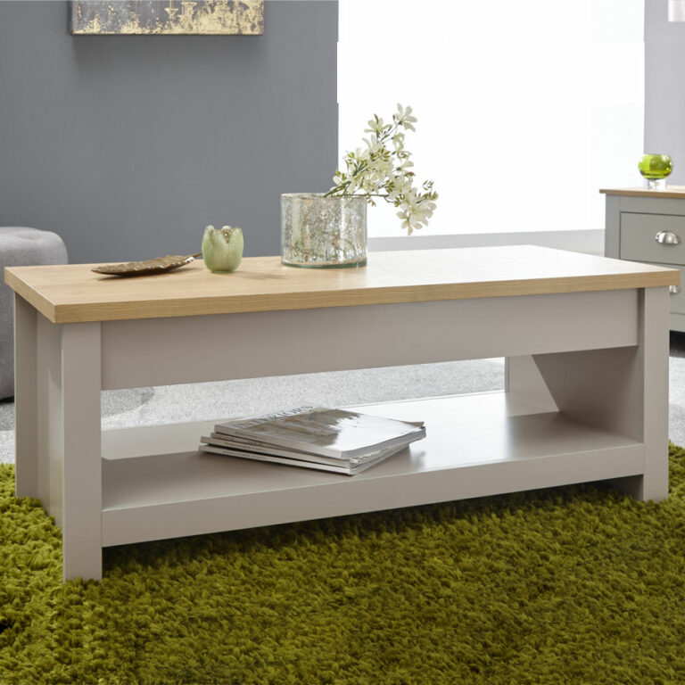 Fife Grey Lift Up Coffee Table Grey Self Assembly Oak World