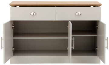 Oban Grey 3 Door Large Sideboard with Drawers