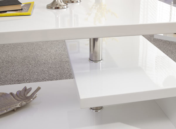 Alaska High Gloss LED Coffee Table | White | Self Assembly