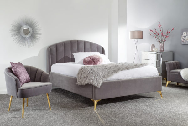 Haikou Double End Lift Ottoman Bed | Grey