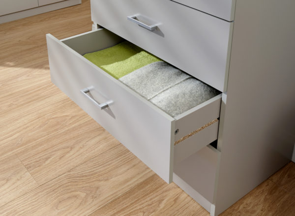 Elgin 4 Piece Bedroom Set Wardrobe Chest & Bedsides | Grey