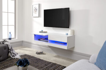 Lugo White Wall TV Unit 120cm | LED