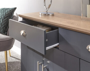 Oban Slate Blue 3 Door Large Sideboard with Drawers