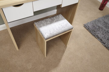 Amelia White 3 Drawer Dressing Table Set | Oak Finish