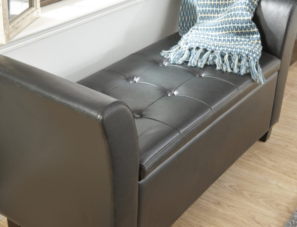 Roma Window Seat | Black PU | Self Assembly