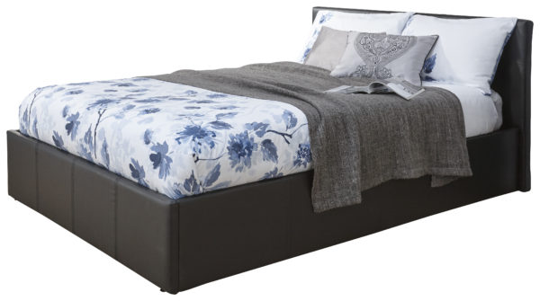 Marikina End Lift Ottoman Double Bed | Black