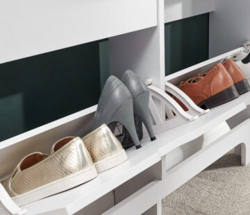 Narrow White 4 Drawer Shoe Cabinet