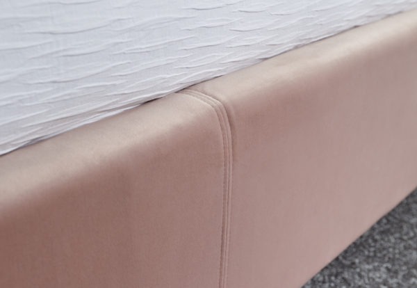 Haikou King Size End Lift Ottoman Bed | Blush Pink