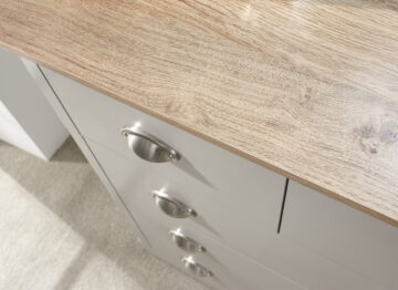 Oban Grey 2 Over 3 Chest of Drawers | Chrome Handles