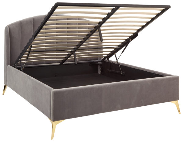 Haikou Double End Lift Ottoman Bed | Grey