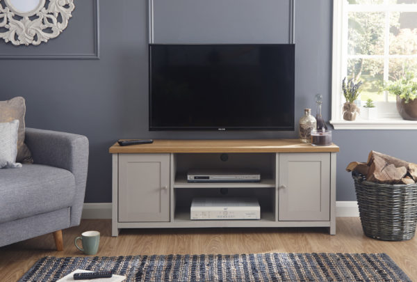 Fife Grey Large TV Cabinet | Grey | Self Assembly