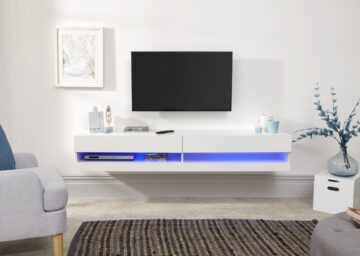 Lugo White Wall TV Unit 150cm | LED