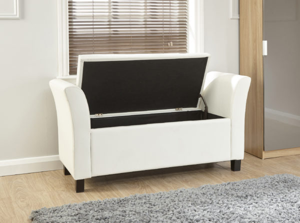 Roma Window Seat | White PU | Self Assembly