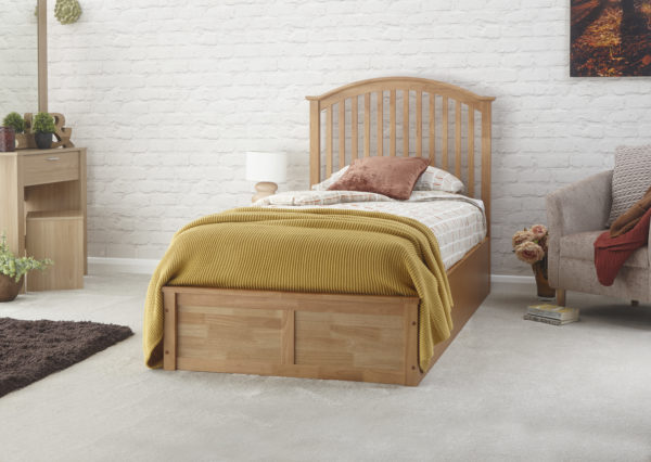 Reus Wooden Ottoman Single Bed Oak | Clearance