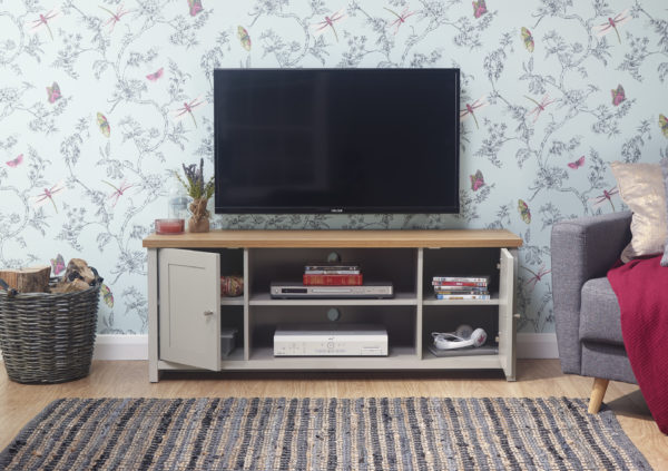 Fife Grey Large TV Cabinet | Grey | Self Assembly