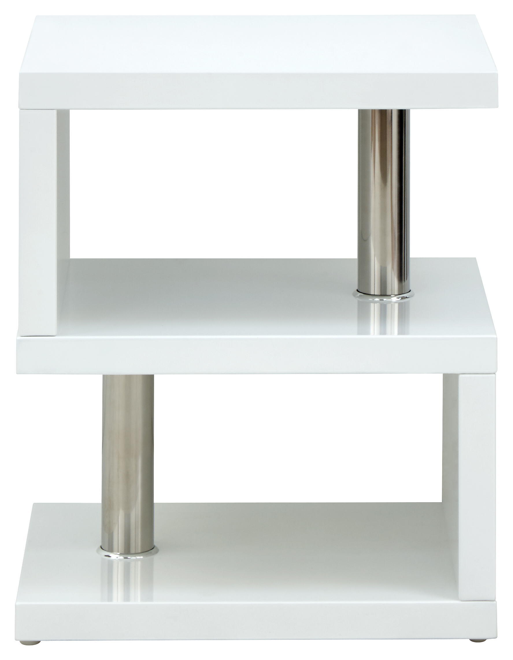 Alaska High Gloss LED Side Table White Self Assembly Oak World