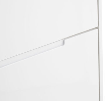 Narrow White High Gloss 2 Tier Shoe Cabinet