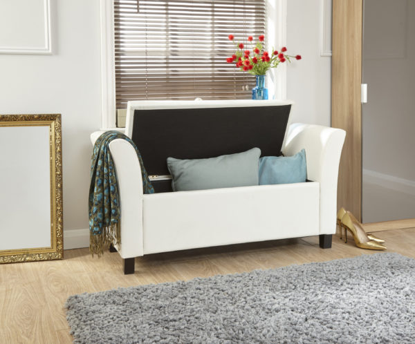 Roma Window Seat | White PU | Self Assembly