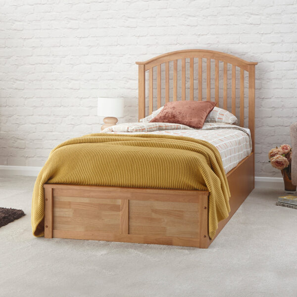 Reus Wooden Ottoman Single Bed Oak | Clearance